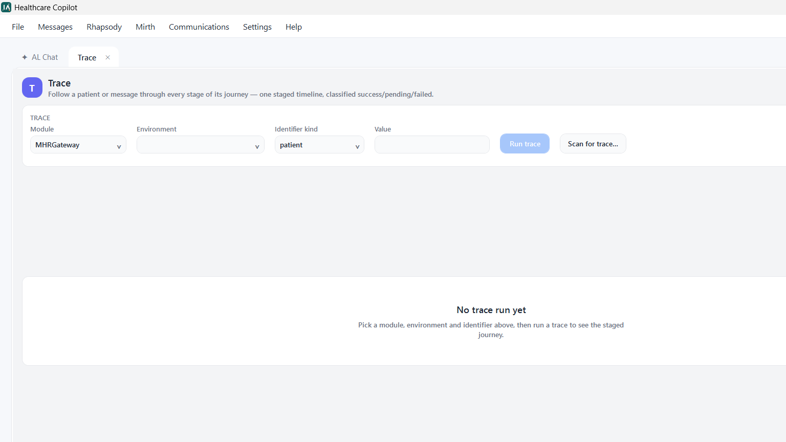 HealthcareCopilot application interface